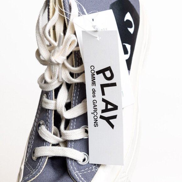 Converse x Comme des Garcons PLAY Heart High Top Sneakers Gray - Picture 13 of 16